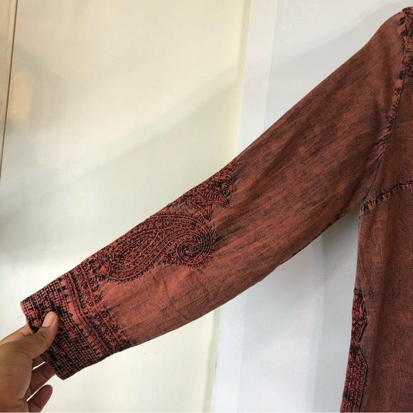 Soft Surroundings Spice Market Burnt Orange Acid Wash Embroidered Tunic - Picture 9 of 15